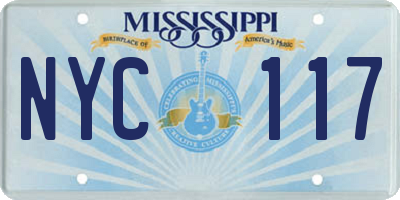 MS license plate NYC117
