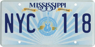 MS license plate NYC118