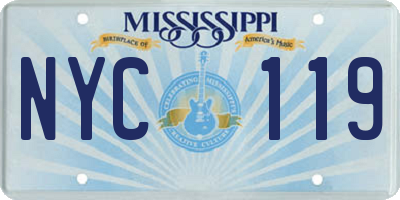 MS license plate NYC119