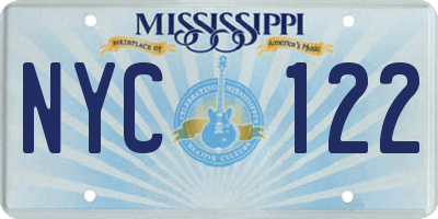 MS license plate NYC122