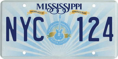 MS license plate NYC124