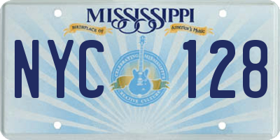MS license plate NYC128
