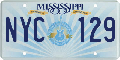 MS license plate NYC129
