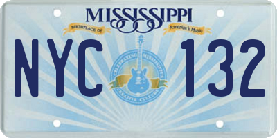 MS license plate NYC132