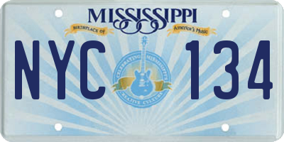 MS license plate NYC134