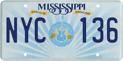 MS license plate NYC136