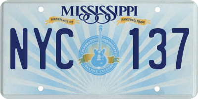 MS license plate NYC137