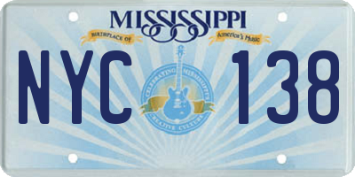 MS license plate NYC138