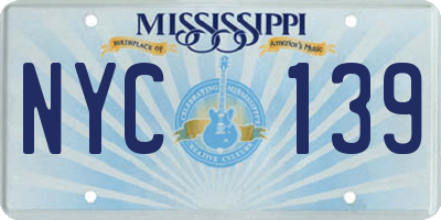 MS license plate NYC139