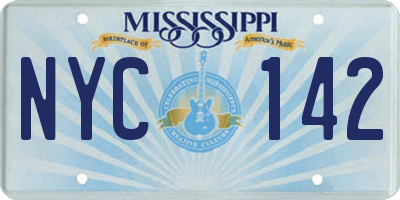 MS license plate NYC142