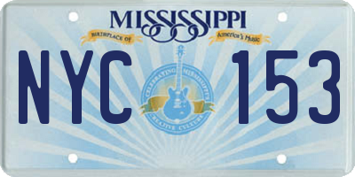 MS license plate NYC153