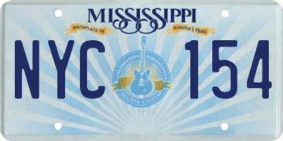 MS license plate NYC154