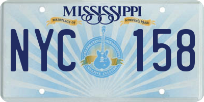 MS license plate NYC158