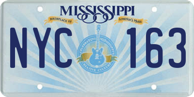 MS license plate NYC163