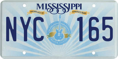 MS license plate NYC165