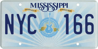 MS license plate NYC166