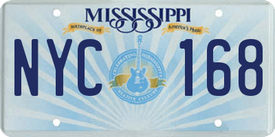 MS license plate NYC168