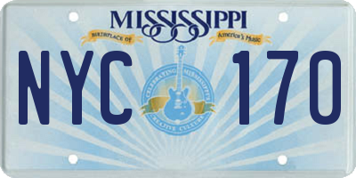 MS license plate NYC170