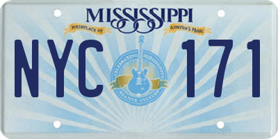 MS license plate NYC171