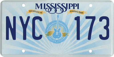 MS license plate NYC173