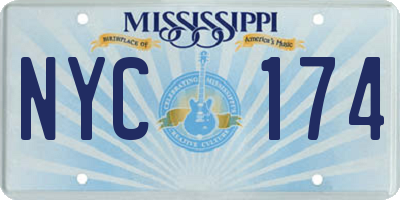 MS license plate NYC174