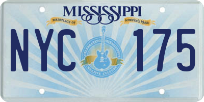 MS license plate NYC175
