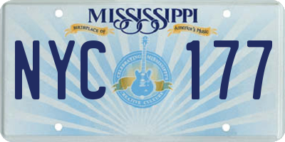 MS license plate NYC177