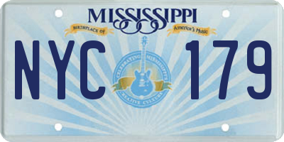 MS license plate NYC179