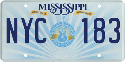 MS license plate NYC183