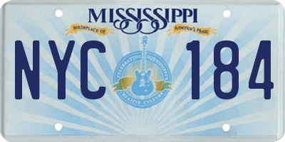 MS license plate NYC184
