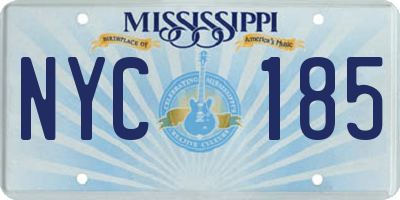 MS license plate NYC185