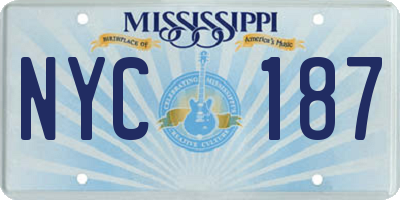 MS license plate NYC187