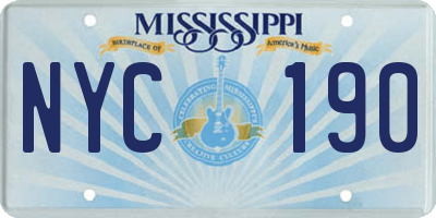 MS license plate NYC190