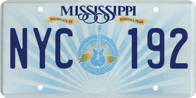 MS license plate NYC192