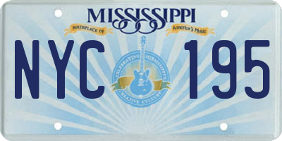 MS license plate NYC195