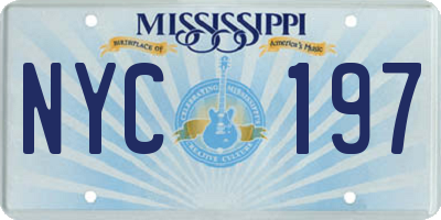MS license plate NYC197