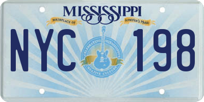 MS license plate NYC198