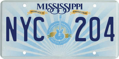 MS license plate NYC204