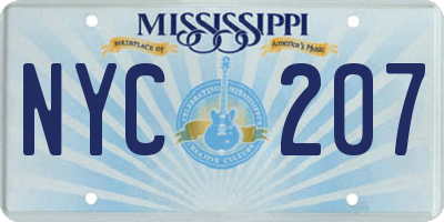 MS license plate NYC207