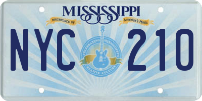 MS license plate NYC210