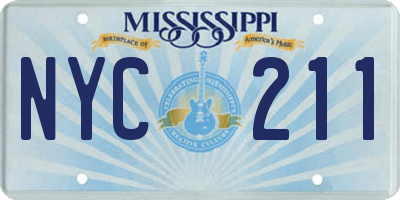 MS license plate NYC211