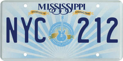 MS license plate NYC212