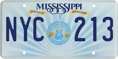 MS license plate NYC213