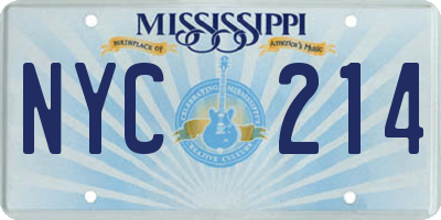MS license plate NYC214