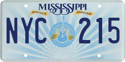 MS license plate NYC215