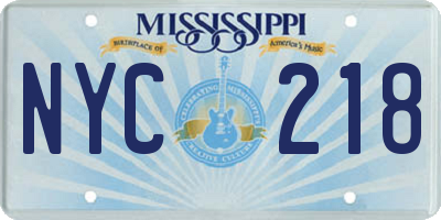 MS license plate NYC218