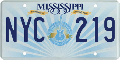 MS license plate NYC219