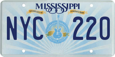 MS license plate NYC220
