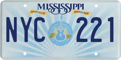 MS license plate NYC221