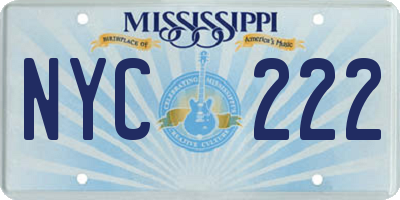 MS license plate NYC222